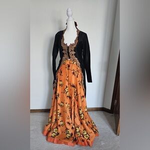 Floral Orange Lahenga